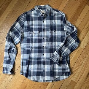 J. Crew Men’s Sz M Blue Plaid Flannel Shirt